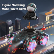 Q169 2.4G Magic Color Projection Stunt Remote Control Car(Black Red)