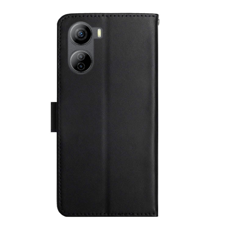 For ZTE Libero 5G IV HT02 Genuine Leather Fingerprint-proof Flip Phone Case(Black)