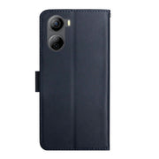 For ZTE Libero 5G IV HT02 Genuine Leather Fingerprint-proof Flip Phone Case(Blue)