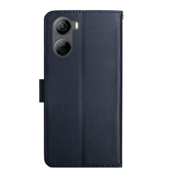 For ZTE Libero 5G IV HT02 Genuine Leather Fingerprint-proof Flip Phone Case(Blue)