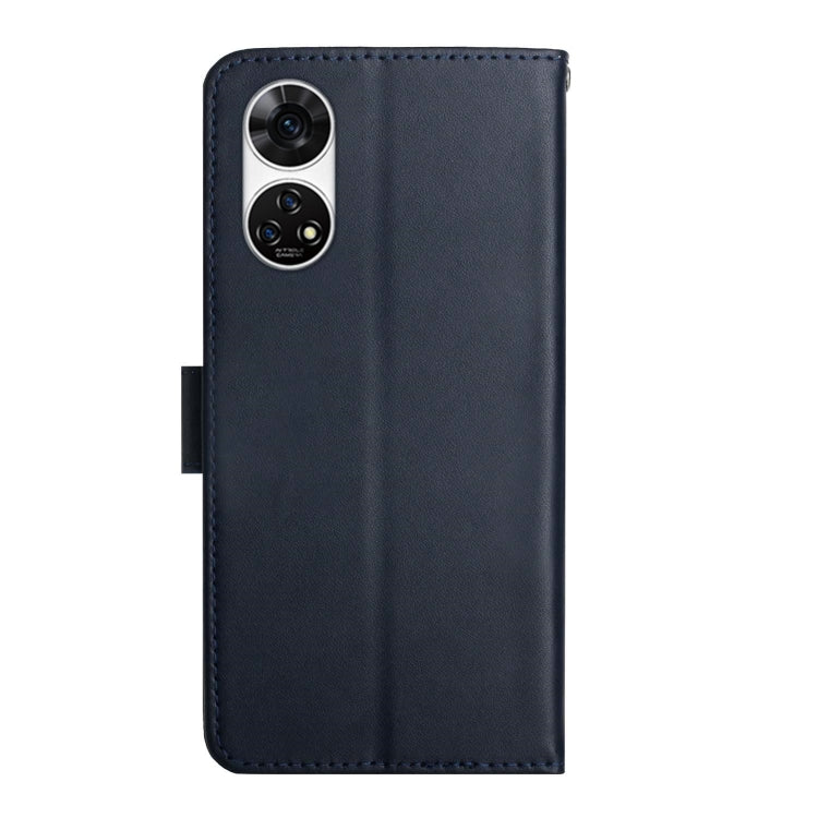 For ZTE Anshin Family A303ZT HT02 Genuine Leather Fingerprint-proof Flip Phone Case(Blue)