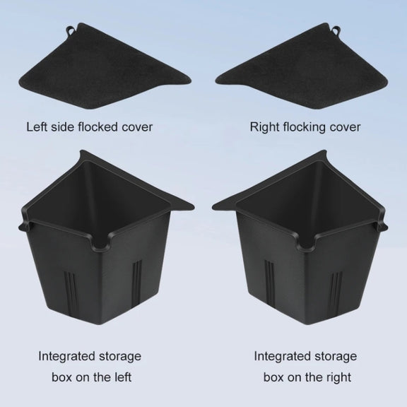 For Tesla Model 3 2pcs / Set Car Trunk Side Storage Box, Flagship Model, Style:without Cover