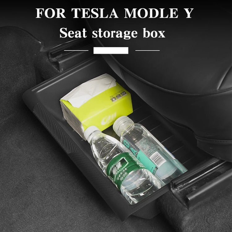 For Tesla Model Y 2021-2023 TPE Storage Organizer Under Car Seat, Style:without Cover(Grey)