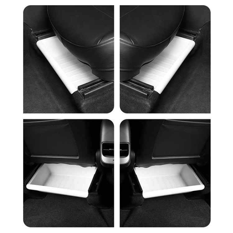 For Tesla Model Y 2021-2023 TPE Storage Organizer Under Car Seat, Style:with Cover(Grey)