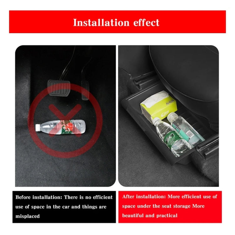 For Tesla Model Y 2021-2023 TPE Storage Organizer Under Car Seat, Style:without Cover(Grey)