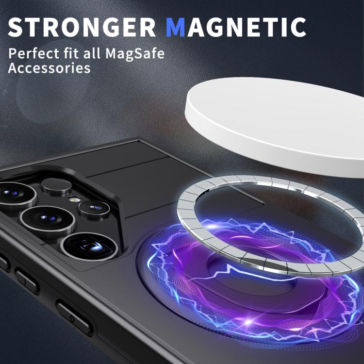 For Samsung Galaxy S24 Ultra 5G Armor MagSafe Ring Holder Phone Case(Black)