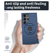For Samsung Galaxy S24 Ultra 5G Armor MagSafe Ring Holder Phone Case(Blue)