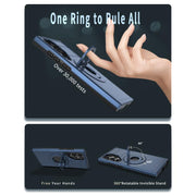 For Samsung Galaxy S24 Ultra 5G Armor MagSafe Ring Holder Phone Case(Blue)