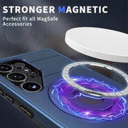 For Samsung Galaxy S24 Ultra 5G Armor MagSafe Ring Holder Phone Case(Blue)