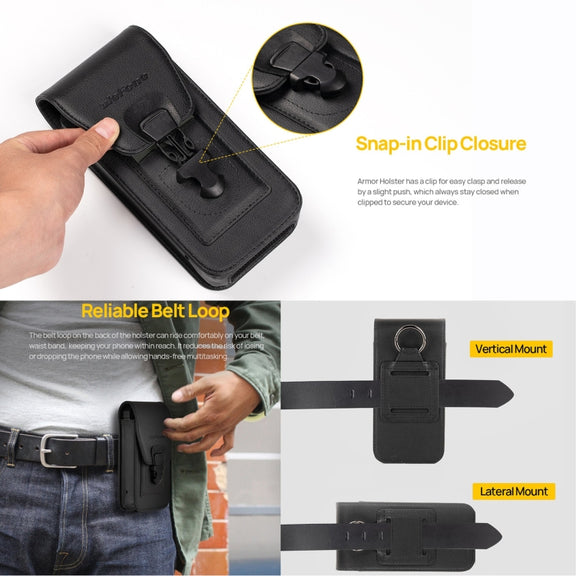 For Ulefone Armor 24 Ulefone Armor Holster Multi-Purpose Phone Pouch Waist Bag(Black)