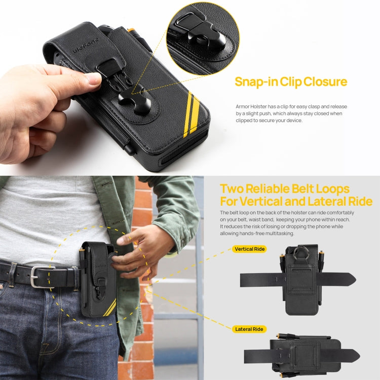 For Ulefone Armor 26 Ultra Ulefone Armor Holster Multi-Purpose Phone Pouch Waist Bag(Black)
