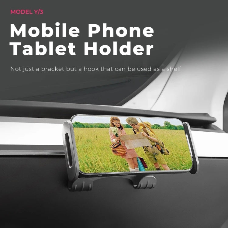 For Tesla Model 3 / Y Car Rear Seat Phone Tablet Holder, Style:Base + Phone Bracket