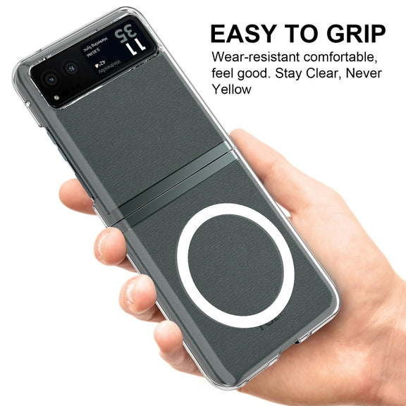 For Motorola Razr 40 Scratchproof PC Transparent MagSafe Phone Case