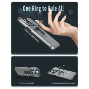 For iPhone 15 Pro Camshield MagSafe Ring Holder Armor Phone Case(Titanium Grey)