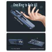 For iPhone 14 Camshield MagSafe Ring Holder Armor Phone Case(Blue)