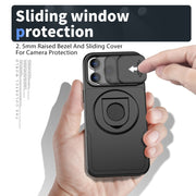 For iPhone 14 Pro Camshield MagSafe Ring Holder Armor Phone Case(Black)