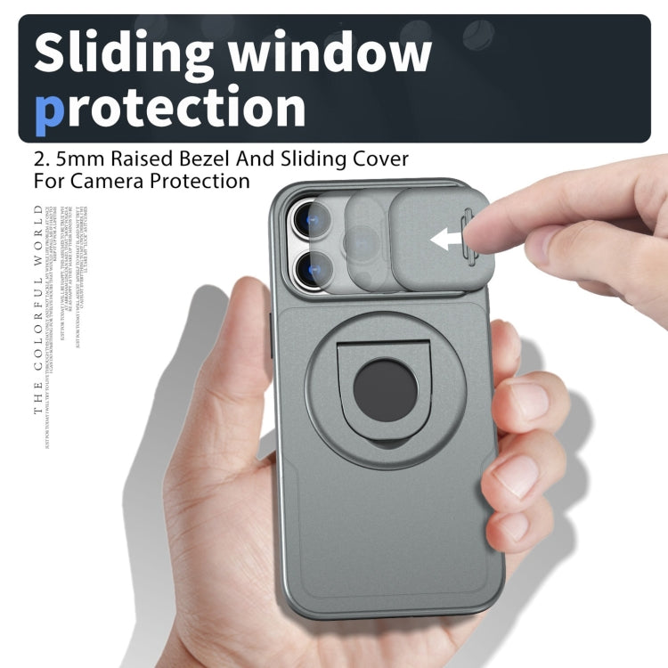For iPhone 12 Pro Max Camshield MagSafe Ring Holder Armor Phone Case(Titanium Grey)