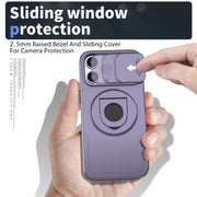 For iPhone 11 Pro Max Camshield MagSafe Ring Holder Armor Phone Case(Purple)