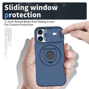 For iPhone 16 Pro Camshield MagSafe Ring Holder Armor Phone Case(Blue)