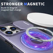 For iPhone 16 Pro Camshield MagSafe Ring Holder Armor Phone Case(Purple)