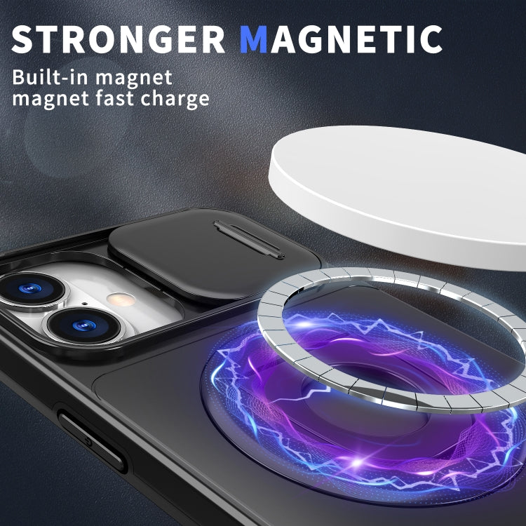 For iPhone 16 Plus Camshield MagSafe Ring Holder Armor Phone Case(Black)