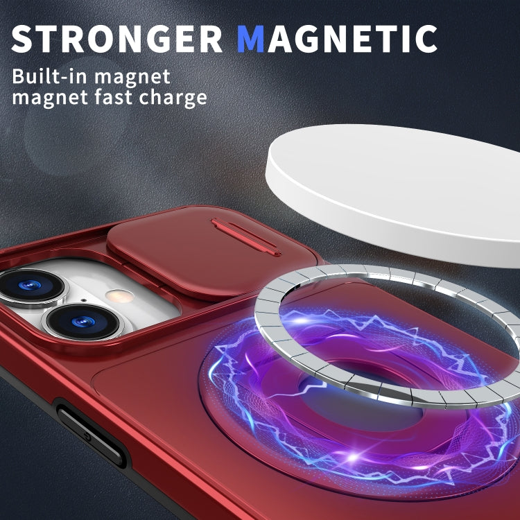 For iPhone 16 Plus Camshield MagSafe Ring Holder Armor Phone Case(Red)