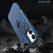 For iPhone 16 Plus Camshield MagSafe Ring Holder Armor Phone Case(Blue)