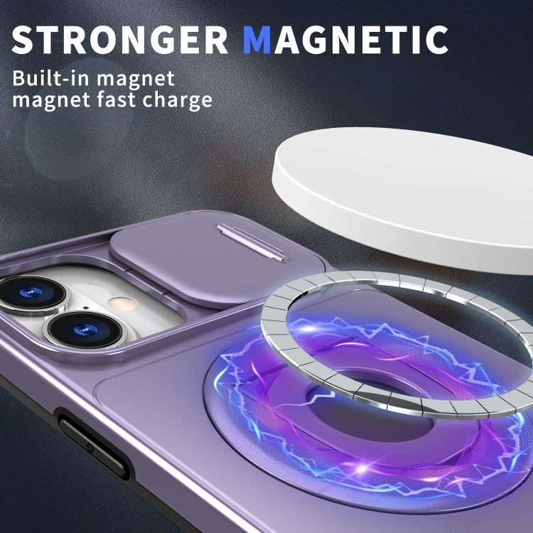 For iPhone 16 Plus Camshield MagSafe Ring Holder Armor Phone Case(Purple)