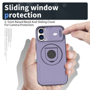 For iPhone 16 Plus Camshield MagSafe Ring Holder Armor Phone Case(Purple)