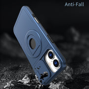 For iPhone 16 Camshield MagSafe Ring Holder Armor Phone Case(Blue)