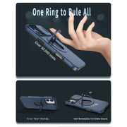 For iPhone 16 Camshield MagSafe Ring Holder Armor Phone Case(Blue)