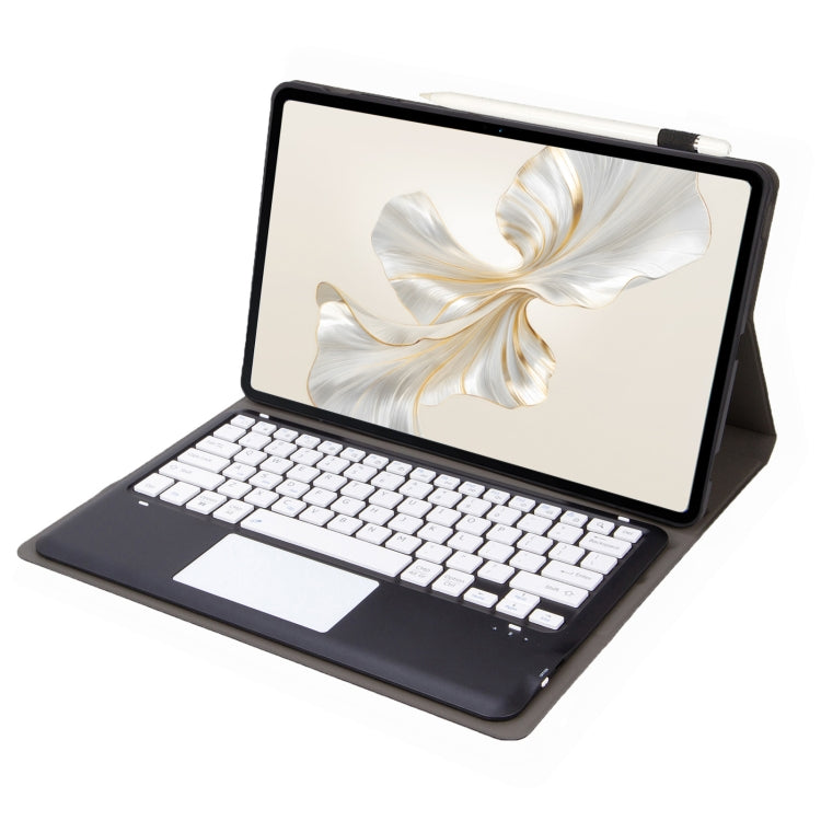 For Honor Pad 9 AH19-A TPU Ultra-thin Detachable Bluetooth Keyboard Tablet Leather Case with Touchpad(Black + White)