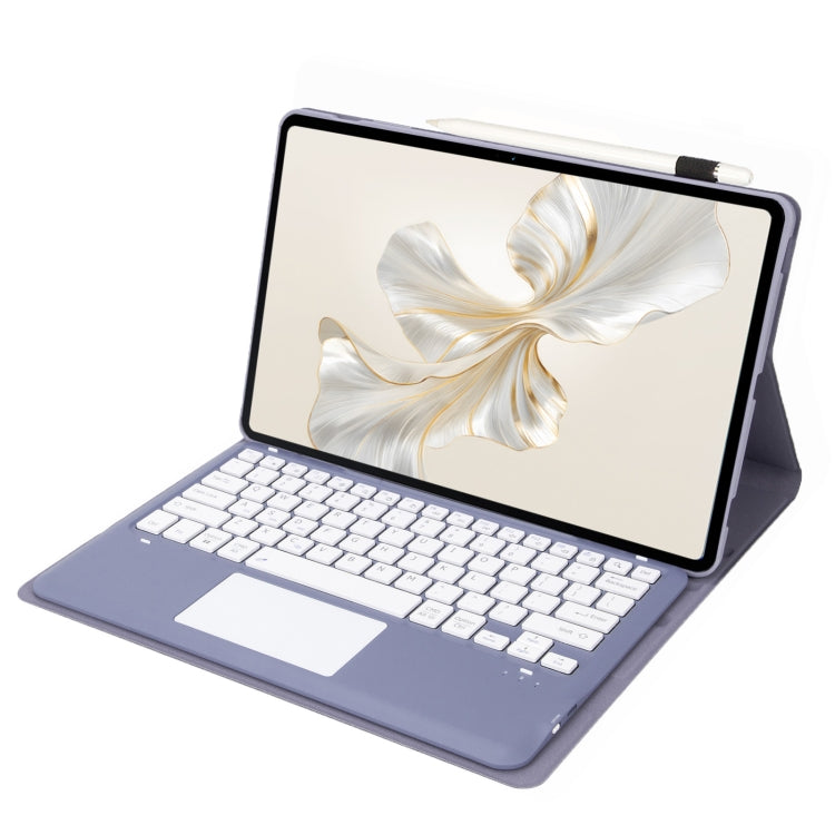 For Honor Pad 9 AH19-A TPU Ultra-thin Detachable Bluetooth Keyboard Tablet Leather Case with Touchpad(Purple)