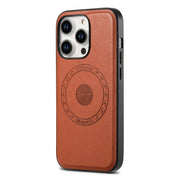 For iPhone 15 Plus Denior Cowhide Texture Leather MagSafe Phone Case(Brown)