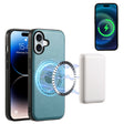 For iPhone 16 Denior Cowhide Texture Leather MagSafe Phone Case(Blue) - iPhone 16 Cases by Denior | Online Shopping South Africa | PMC TechLife | Buy Now Pay Later Mobicred