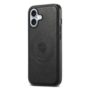 For iPhone 16 Plus Denior Cowhide Texture Leather MagSafe Phone Case(Black)
