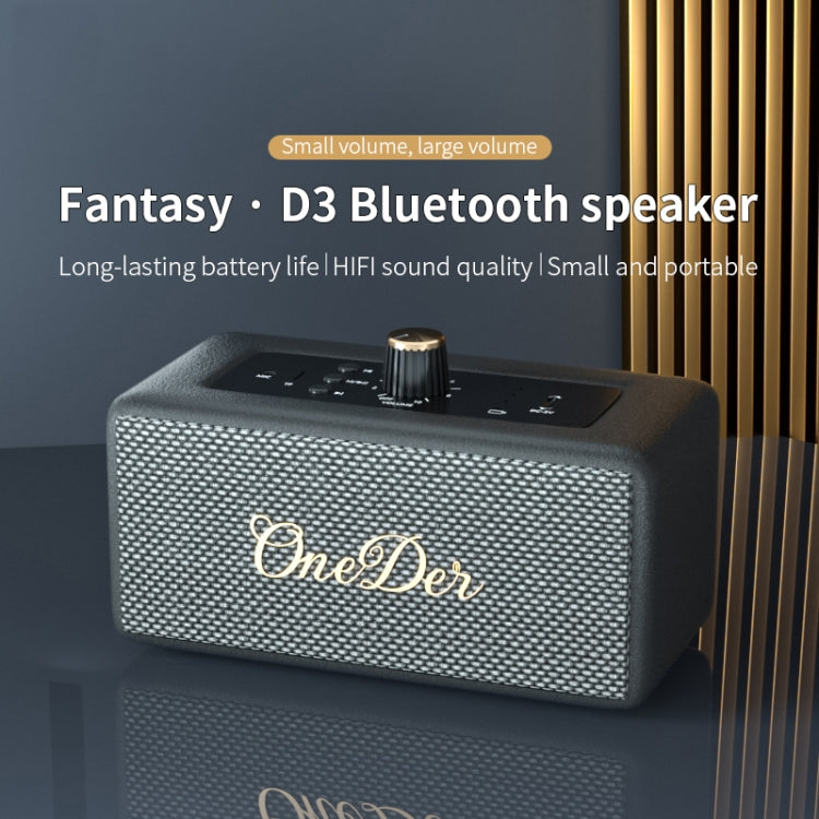Oneder D3 Retro Leather Casing 30W Dual Units Wireless Bluetooth Speaker(Cyan)