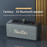 Oneder D3 Retro Leather Casing 30W Dual Units Wireless Bluetooth Speaker(Black)
