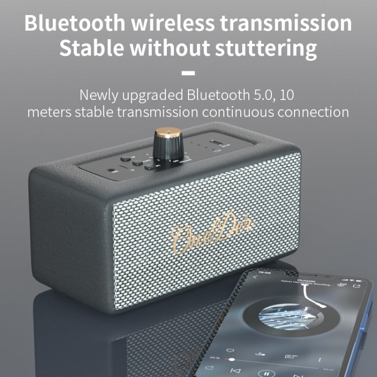 Oneder D3 Retro Leather Casing 30W Dual Units Wireless Bluetooth Speaker(Cyan)