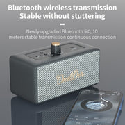 Oneder D3 Retro Leather Casing 30W Dual Units Wireless Bluetooth Speaker(Cyan)