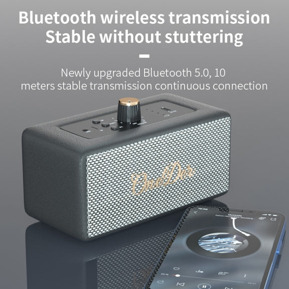 Oneder D3 Retro Leather Casing 30W Dual Units Wireless Bluetooth Speaker(Cyan)