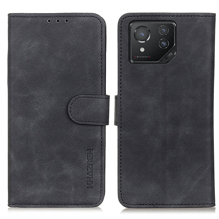 For Asus ROG Phone 8 KHAZNEH Retro Texture Flip Leather Phone Case(Black)