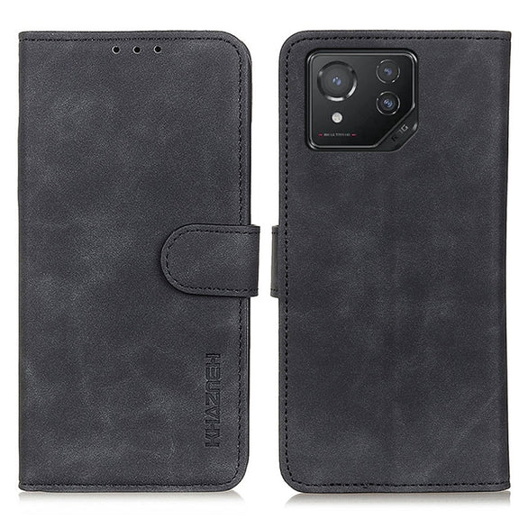 For Asus ROG Phone 8 KHAZNEH Retro Texture Flip Leather Phone Case(Black)