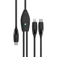 1.2m 100W USB-C / Type-C to USB-C / Type-C + 8 Pin Fast Charging Data Cable(Black) - 2 in 1 Cable by PMC TechLife | Online Shopping South Africa | PMC TechLife | Buy Now Pay Later Mobicred