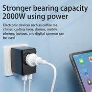 HHT905 PD 65W Dual USB+Dual Type-C Interface Multi-function Universal Travel Conversion Plug(Black)