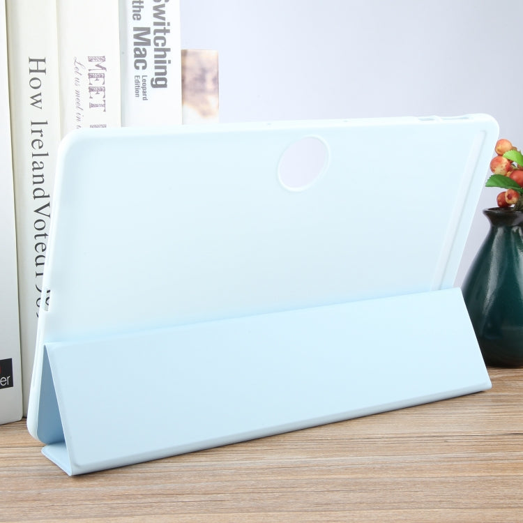 For Honor Pad 9 Tri-fold Silicone Leather Tablet Case(Ice Blue)
