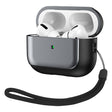 For AirPods Pro 2 Electroplated Leather Texture Wireless Earphones Protective Case(Grey) - For AirPods Pro 2 by PMC Jewellery | Online Shopping South Africa | PMC Jewellery | Buy Now Pay Later Mobicred