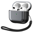 For AirPods 3 Electroplated Leather Texture Wireless Earphones Protective Case(Grey) - free shipping - PMC Jewellery - Order now!