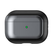 For AirPods Pro Electroplated Leather Texture Wireless Earphones Protective Case(Grey)