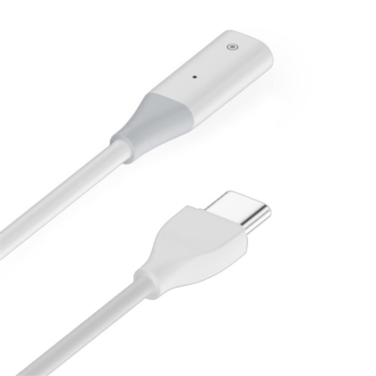 For Apple Pencil 1 USB-C / Type-C to 8 Pin Stylus Charging Cable with Indicator Light, Length:1m(White)